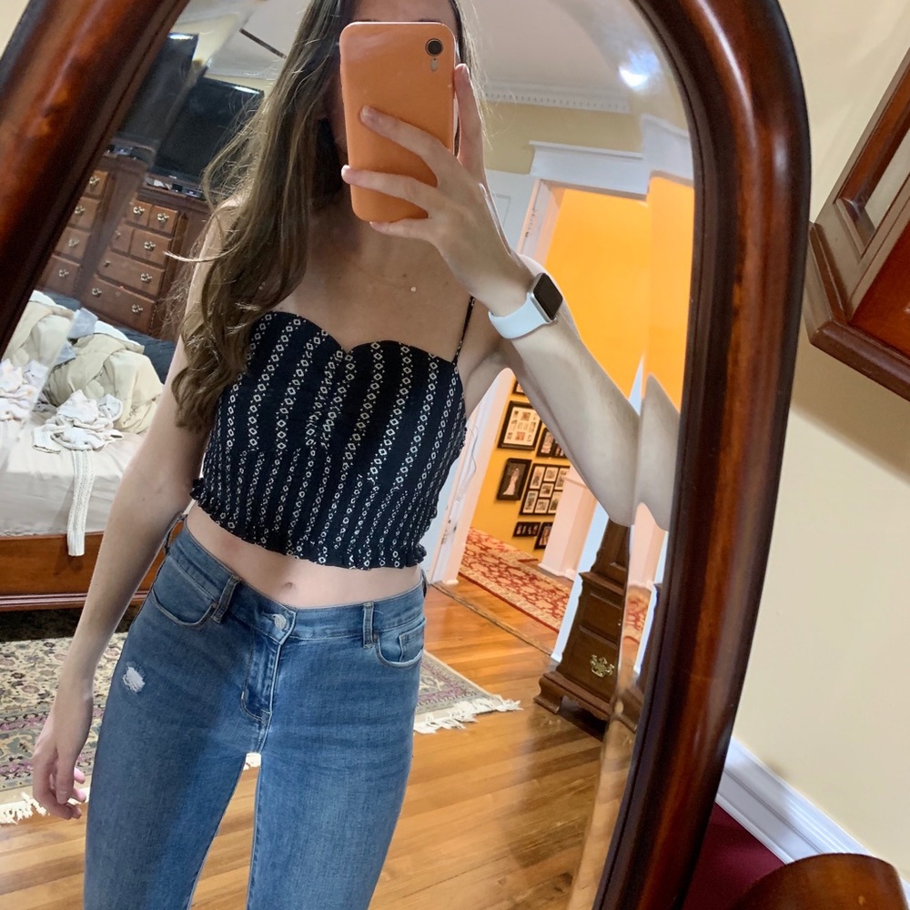 Navy blue crop top